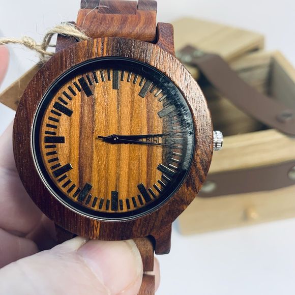 BOBO BIRD Natural Wooden Watch Unisex Adjustable With Wooden Drawer Box New - Picture 6 of 16